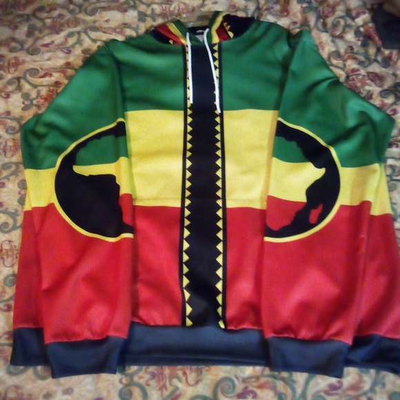 Men's Afrocentric Hoodie Jacket 2xlt Big & Tall - Picture 2 of 10